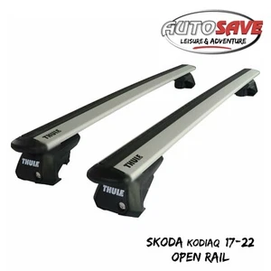 Thule Aluminium WingBar Evo Silver Roof Bars to fit Skoda Kodiaq 17-22 Open Rail - Picture 1 of 1