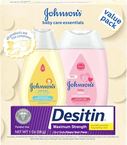 Johnson'S Baby Care Essentials Set de Regalo, Loción Corporal y Óxido de Zinc Dermatitis del Pañal P - Imagen 1 de 12