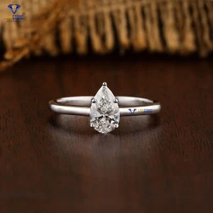 0,87 TDW birnengeschliffener Diamantring Labgrown Ring 18 Karat Weißgold Labstein - Bild 1 von 5