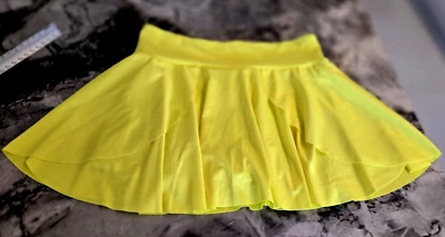 Bright Yellow, Polyester Blend Stretchy Pull-on Skort/Shorts w/ Skirt;Sz L;  NEW - Image 1 of 4