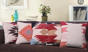 5 Set of Handmade Cotton Cut Shuttle Cushion Cover 18"x18" Colorful Pillow Cases - Picture 1 of 7