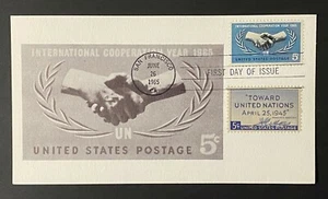 StampTLC US 1266 UN 20th ICY Cooperation Maximum FDC Philatelic Center 1965 NYC - Imagen 1 de 11