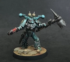 Warhammer 40k Chaos Space Marines Alpha Legion Chaos Lord Painted Grimdark - Picture 1 of 3