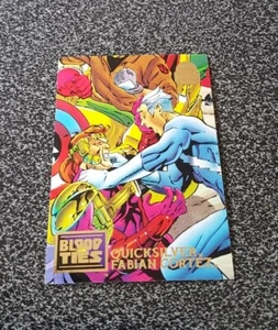 Marvel Universe 1994 Fleer Blood Ties Card #35 – Quicksilver v Fabian Cortez - Bild 1 von 2