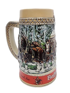 Vintage Budweiser Clydesdale 1985 C Series Christmas Beer Stein - Picture 1 of 6