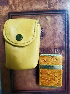 Vintage Storm King lighter Ostrich faux leather New Flint/case VG - Picture 1 of 7