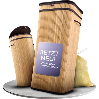 Müllsackständer Bambus – Gelber Sack Ständer 80L Mülleimer Quadratisch - Tropi® - Bild 1 von 4