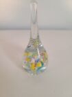 Vintage Gibson 1996 Art Glass  Pastel Floral Raindrop Ring Holder 4.5" tall