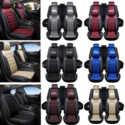 For Hyundai Elantra Sonata Car Seat Covers Leather Front Rear Protectors Cushion - Image 1 of 4
