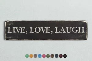 LIVE, LOVE, LAUGH Vintage Style Wooden Sign. Shabby Chic Retro Home Gift - Picture 1 of 4