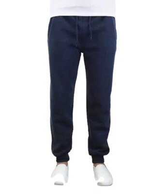Galaxy By Harvic Fleece Jogger Pants Mens Medium Regular Fit Navy Blue - Image 1 of 4