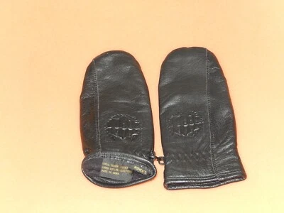 Vintage Harley Davidson Motorcycle Leather Black Women Logo Mitts Mittens S - Image 1 of 3