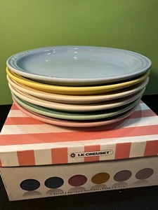 Le Creuset Stoneware Sorbet Collection Set of 6, 23cm Dinner Plates NEW - Picture 1 of 6
