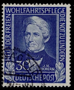 DEUTSCHLAND BDR SG1042, 1949 30pf + 15pf blau, gut gest. Katze 150£. - Bild 1 von 1