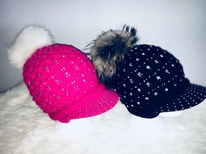 WINTER LUXUSMÜTZE MIT KNAPP 100 ECHTEN SWAROVSKI STEINEN - Bild 1 von 3