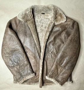 Robert Comstock Endurance Shearling Flight Jacket 42 Brown 100% Shearling - Picture 1 of 8