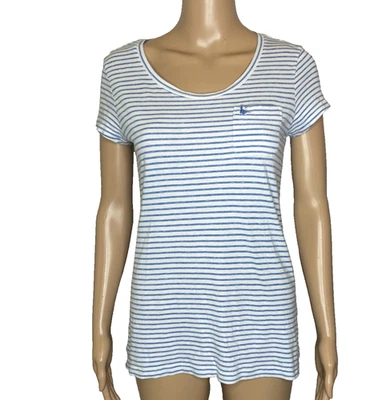 Women's 2 Jack Wills Blue Stripe Cotton Blend Scoop Neck T-Shirt - Image 1 of 4