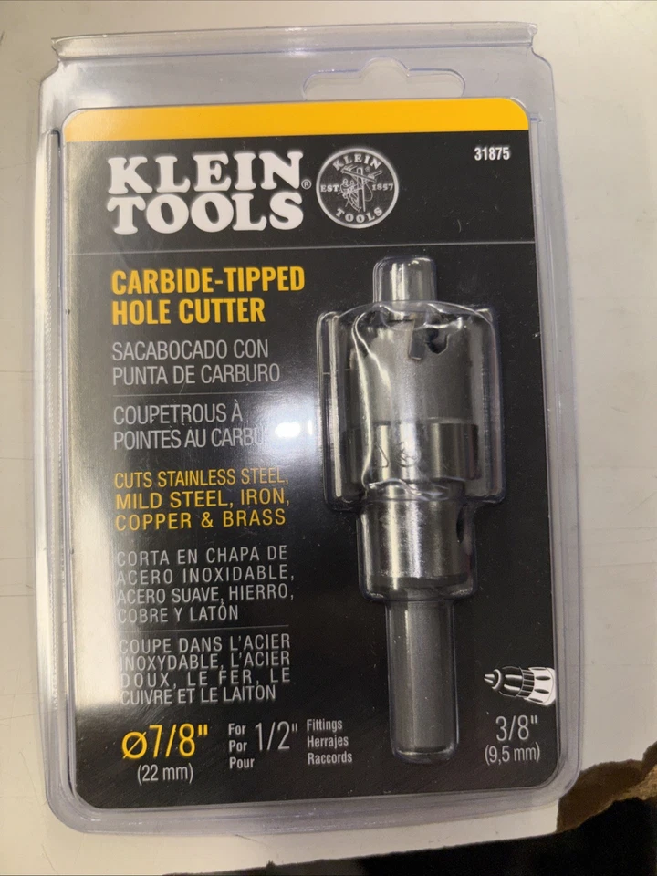 Broca cortadora de orificios de carburo Klein Tools 31875 7/8 pulgadas ENVÍO GRATUITO ⭐️ Foto 1 de 1