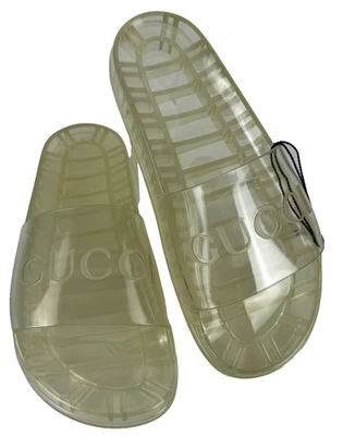 $450 Gucci Nuevo Hombres Auténtico 8.5 EE. UU. 8 UK 42 UE Goma Transparente Slides Zapatos Bolso Foto 1 de 4