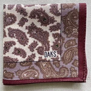 Men Handkerchief Vintage Cotton Paisley Purple Pattern Classic Pocket Square 18" - Picture 1 of 3