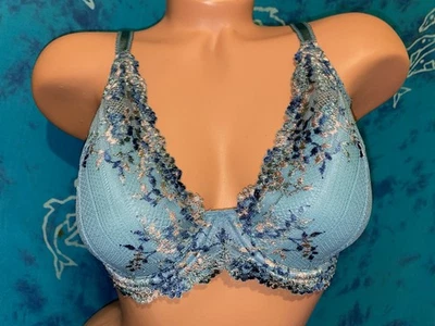 Sujetador convertible Wacoal 853291 abrazo verde azulado de encaje bordado 34DD Foto 1 de 4