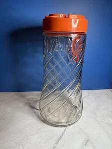 Vintage Anchor Hocking Tang Glass Pitcher 9” w/ Original Orange Lid 1960s - Picture 1 of 5