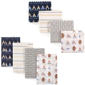 Unisex Baby Cotton Flannel Burp Cloths and Receiving Blankets, 8-Piece, Tribe... - Picture 1 of 1