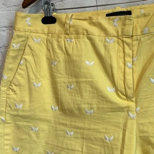 Bermudas para mujer Talbots talla 20 amarillas blancas estampado mariposa perfectas - Imagen 1 de 9