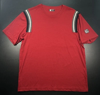 Camiseta Z ZEGNA TECHMERINO 100% Lana Talla M Roja Negra Gris Blanca Parche Hombros Foto 1 de 4