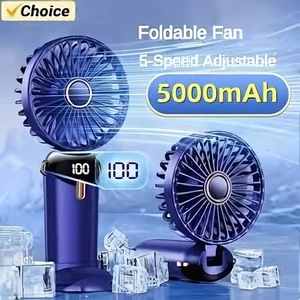 Mini Hand-held Fan Portable Folding Desk Fan Cooler Cooling USB Rechargeable Fan - Picture 1 of 16