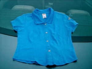 BAILEY'S LOGO BLUE WOMAN'S LARGE 100% COTTON SHIRT USA - Picture 1 of 9