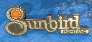 1976 1977 PONTIAC SUNBIRD OEM CHROME TRUNK EMBLEM BADGE SCRIPT 525488 - Picture 1 of 10