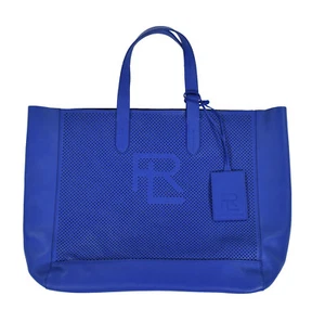 Bolso de Mano Ralph Lauren Etiqueta Púrpura Cuero Azul Perforado RL Nuevo $1100 - Imagen 1 de 3