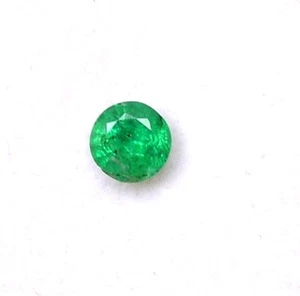 Certified Natural Emerald Round Cut 4.25 mm 0.26 CTS Unheated Loose Gemstone - Picture 1 of 6
