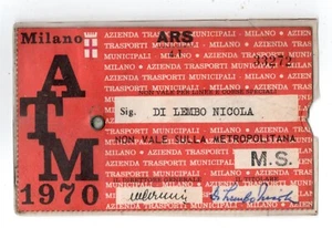 ATM  MILANO 1970    ABBONAMENTO  ANNUALE  RETE  DI SUPERFICIE - Picture 1 of 2