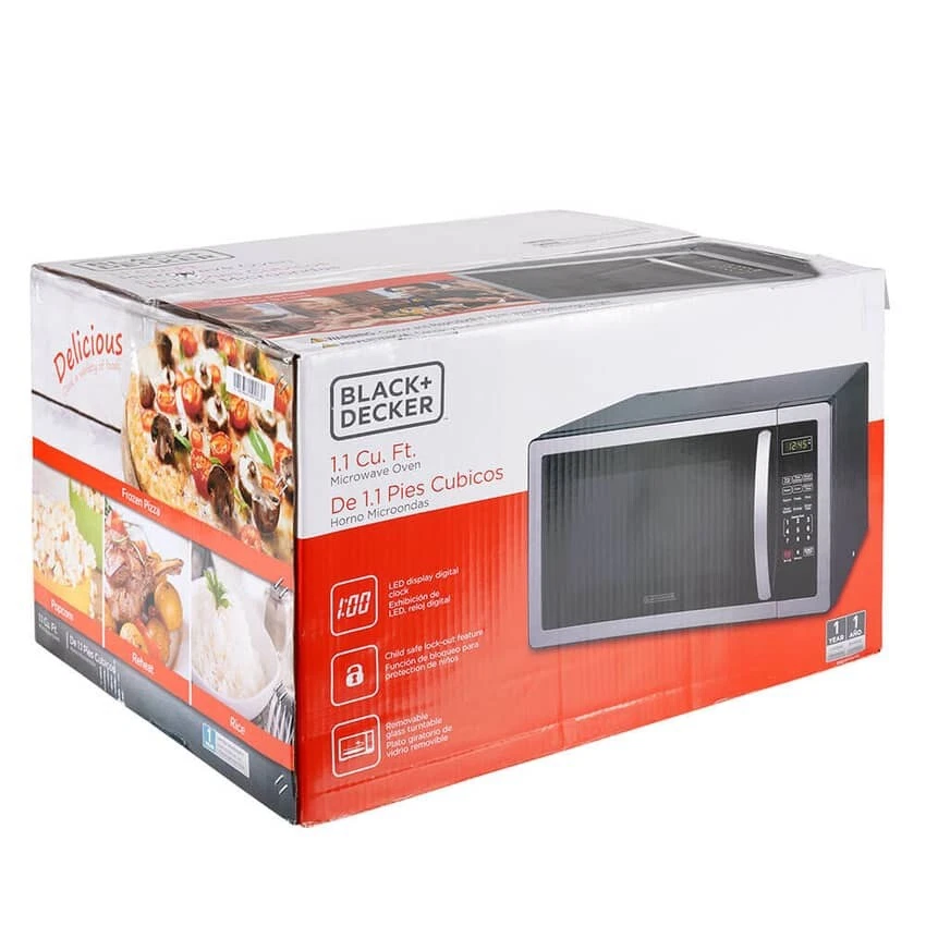 Microondas Black + Decker 1,1 pies cúbicos 1000 W - acero inoxidable Foto 1 de 4