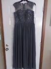 JJ’s House Chiffon Lace Mother of the Bride Dress Sequins NWT SZ 16 STEEL GRAY