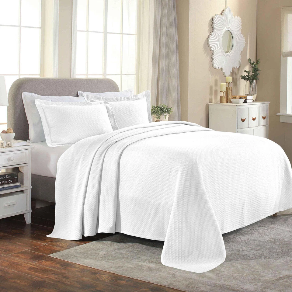 GoLinens Solitaire Jacquard Matelasse Cotton Diamond Solitaire Bedspread Set - Изображение 1 из 1
