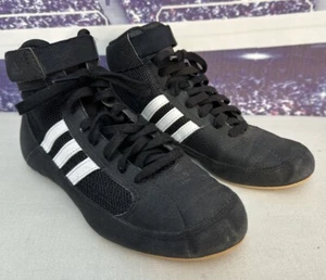 Adidas PYA 046001 Youth Black Wrestling Mat Shoes Boys Kids Child 3.5 3 1/2 - Picture 1 of 10