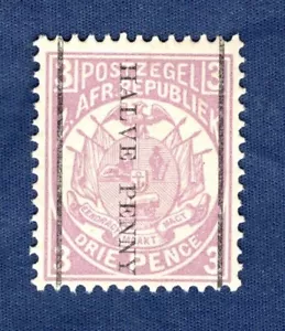TRANSVAAL 1885 Wagon with One Shaft, Surcharged 1/2d MNH** - Bild 1 von 2