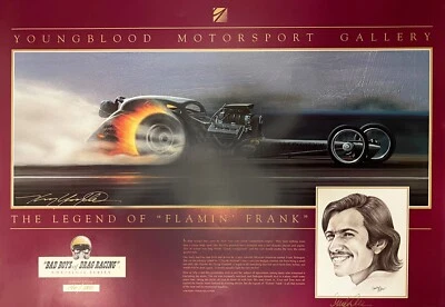 VRHTF DE COLECCIÓN NHRA "YOUNGBLOOD/ARIAS FIRMADO FRANK PEDREGON' 140/500 IMPRESIÓN 26" X 18 Foto 1 de 4