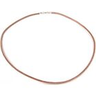 Leather Cord Necklace Silver Clasp Natural String 16" A