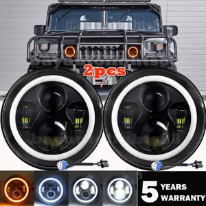 2pcs 7" LED Headlights MILITARY TRUCK HUMMER M998 M923 M35a2 24v HUMVEE Headlamp - Picture 1 of 15
