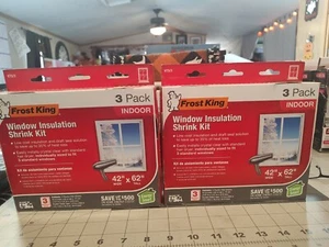 Frost King window insulation kit 3 pack 42" x 62" USA MADE Winterize Kit 2 boxes - Picture 1 of 2