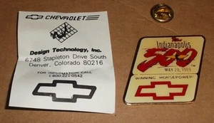 Vintage Chevrolet Indy 500 1989 VIP Guest~Hat Pin~Herb Fishel~GM Racing Exec~ - Picture 1 of 3