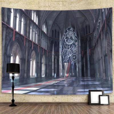 Palacio Gótico Medieval Tapiz Extra Grande Colgante de Pared Tela Anime Decoración de Habitación Foto 1 de 4