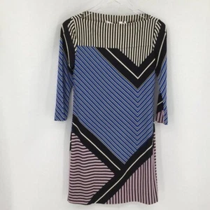 DVF Diane von Furstenberg Ruri Sailor Chevron silk shift dress graphic new 4 - Picture 1 of 5