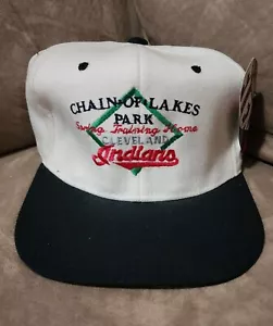 VTG NWT 90s Cleveland Indians Chain Of Lakes Park Spring Training FlexFit Hat - Picture 1 of 5