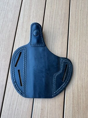 German Walther P5 Black Leather Pancake Holster Sig225 S&W 9mm - Image 1 of 4