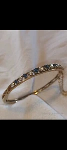 Bangle, Bracelet - 9ct Gold, Diamonds & Blue Sapphires. Safeguard Valuation. - Picture 1 of 9